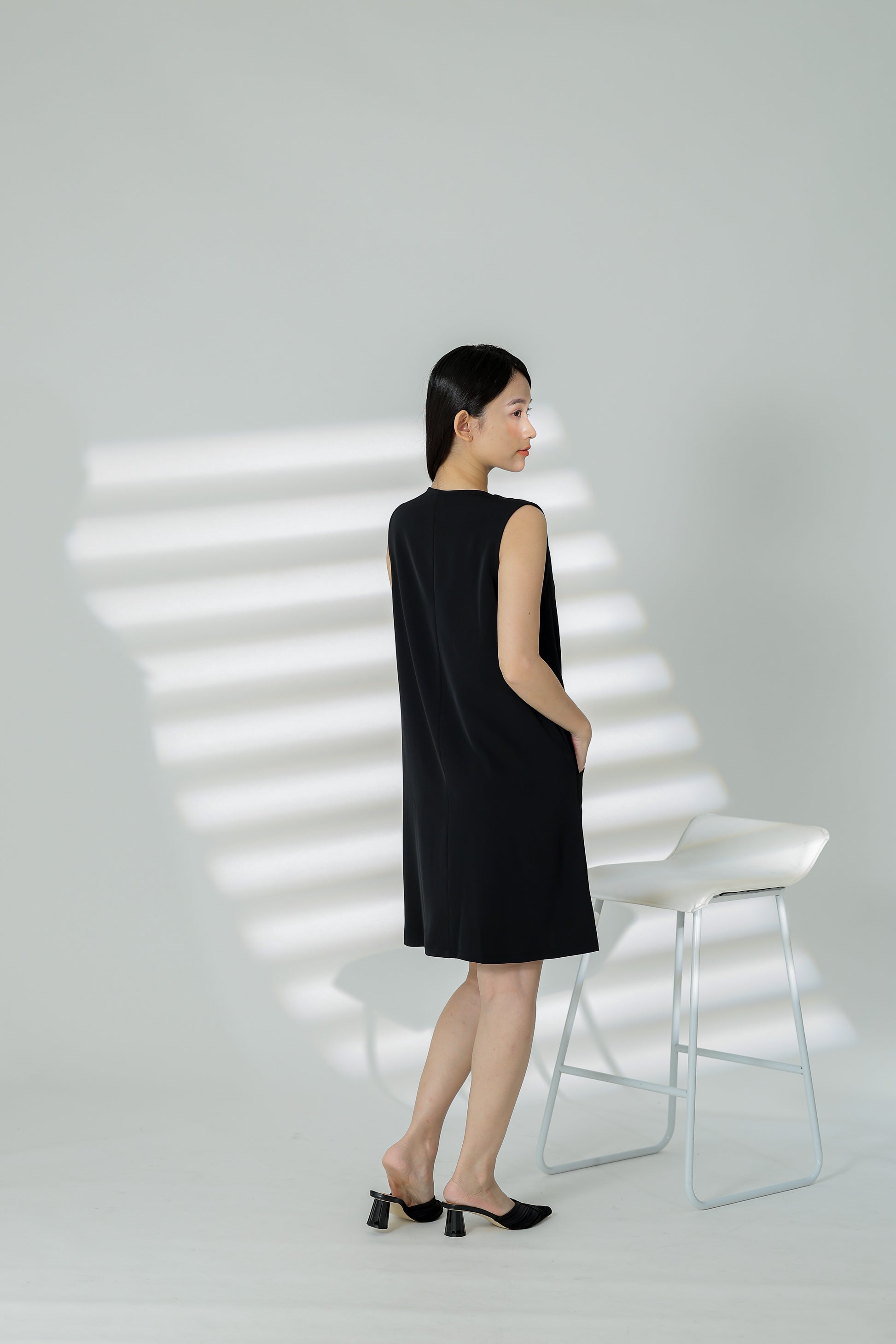 Shalom Button Down Dress - Black