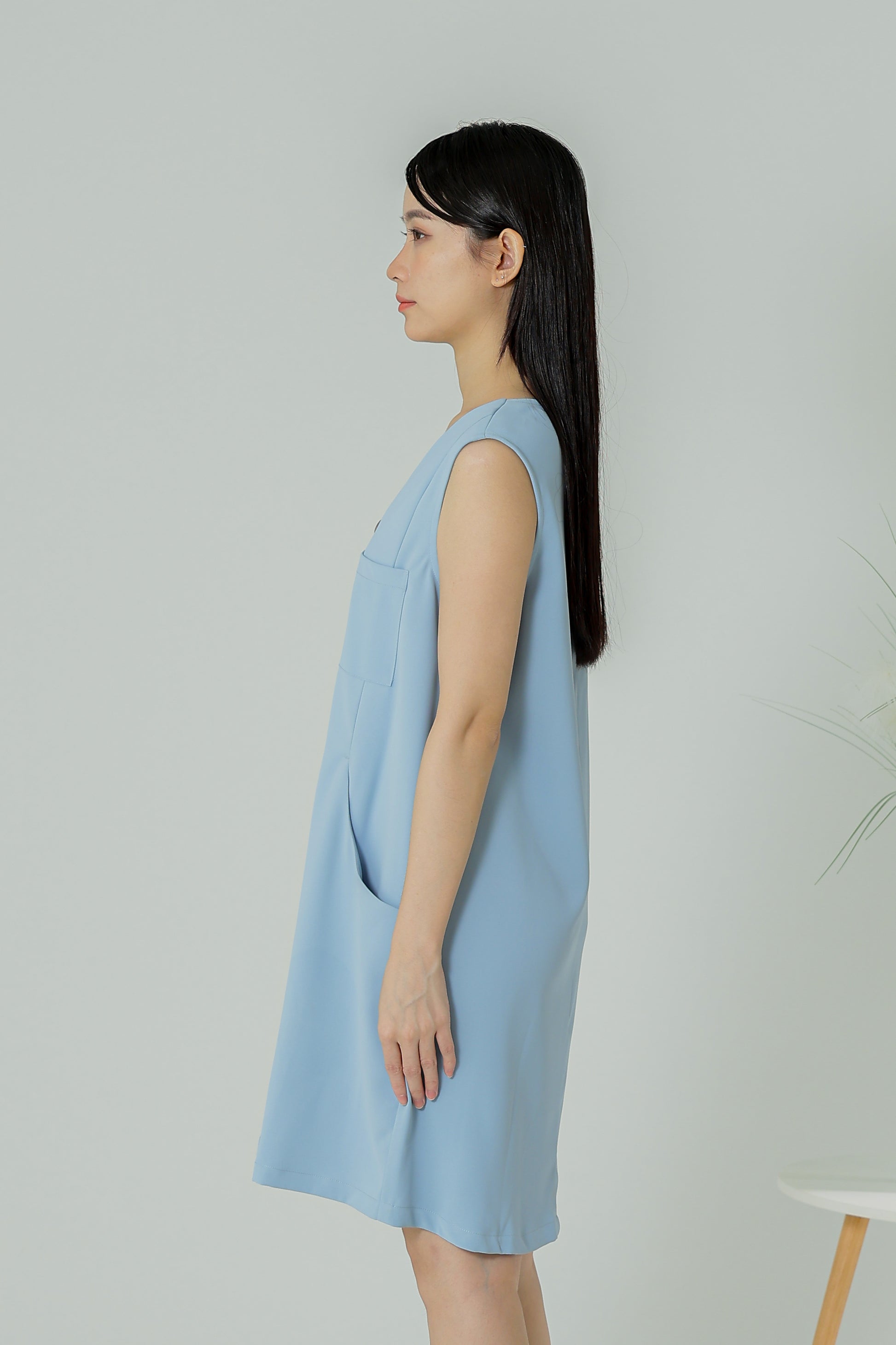 Shalom Button Down Dress - Blue