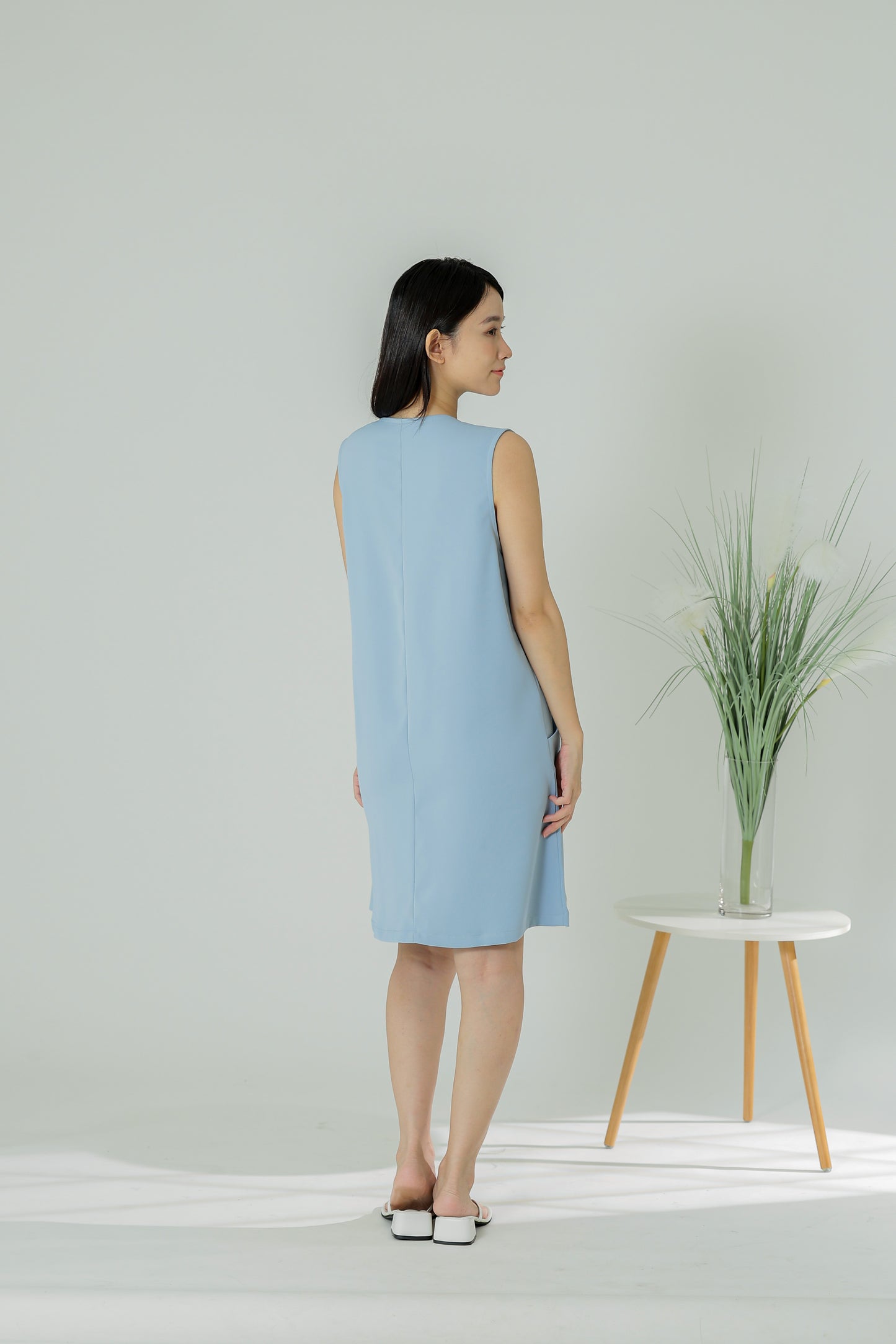 Shalom Button Down Dress - Blue