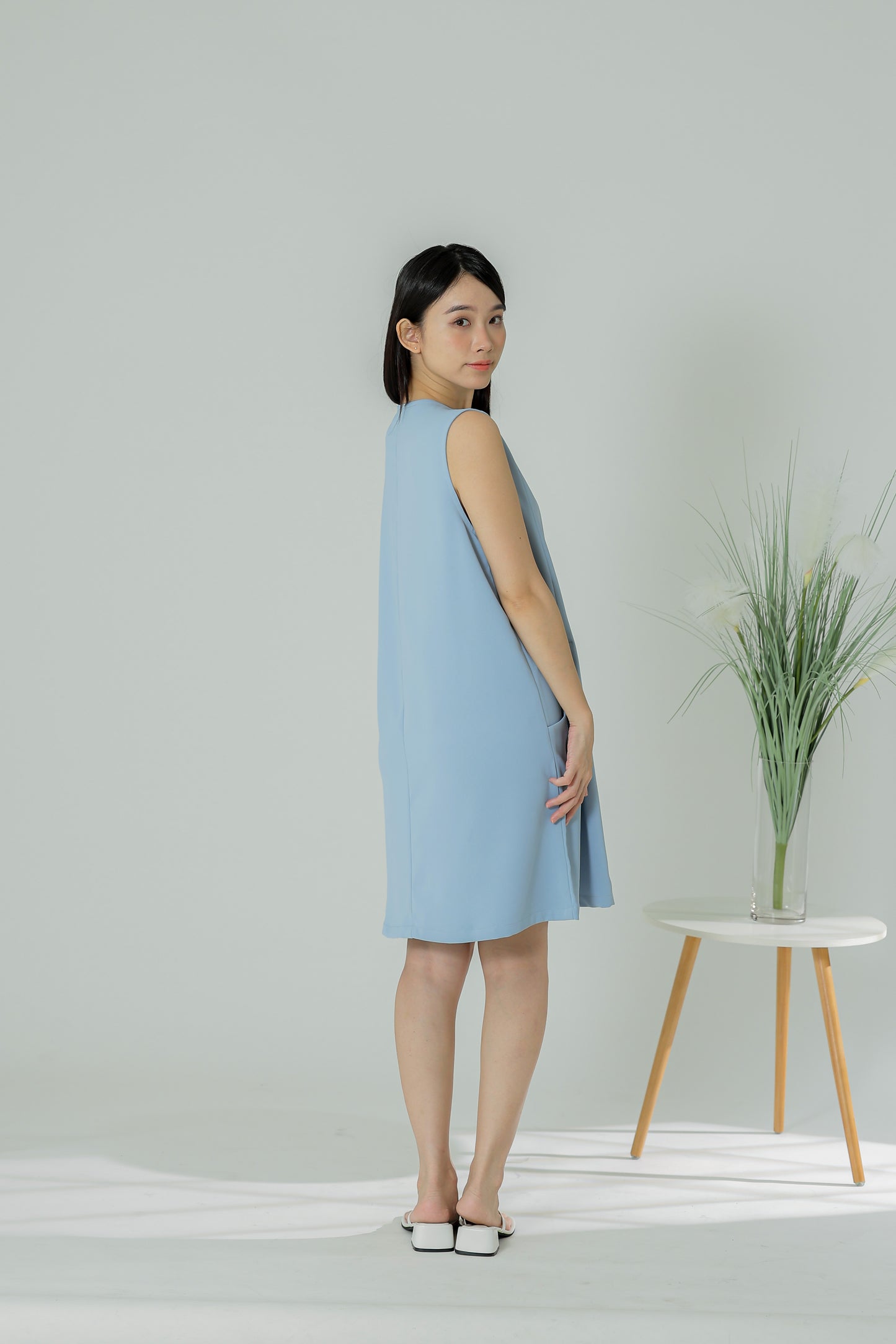 Shalom Button Down Dress - Blue