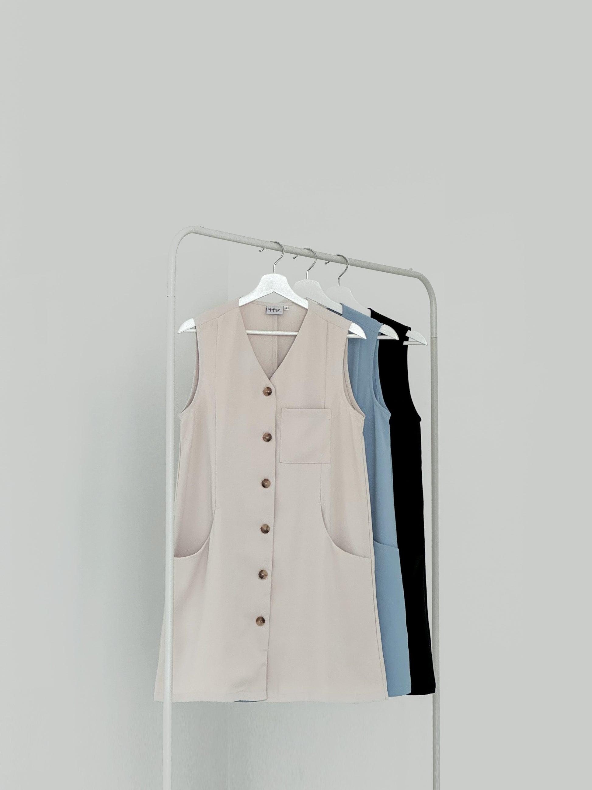 Shalom Button Down Dress - Beige