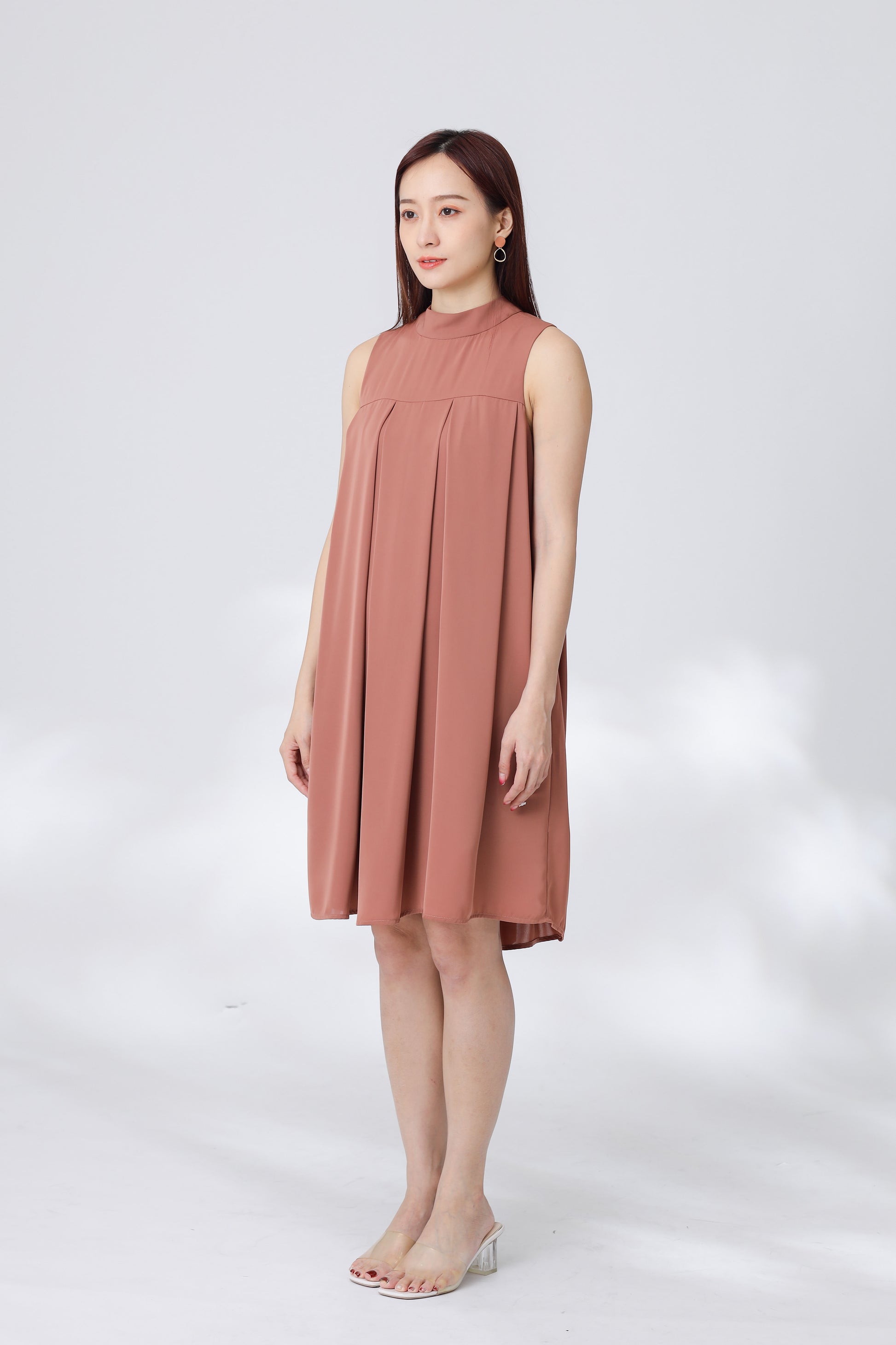 Shauna Babydoll Dress - Brown