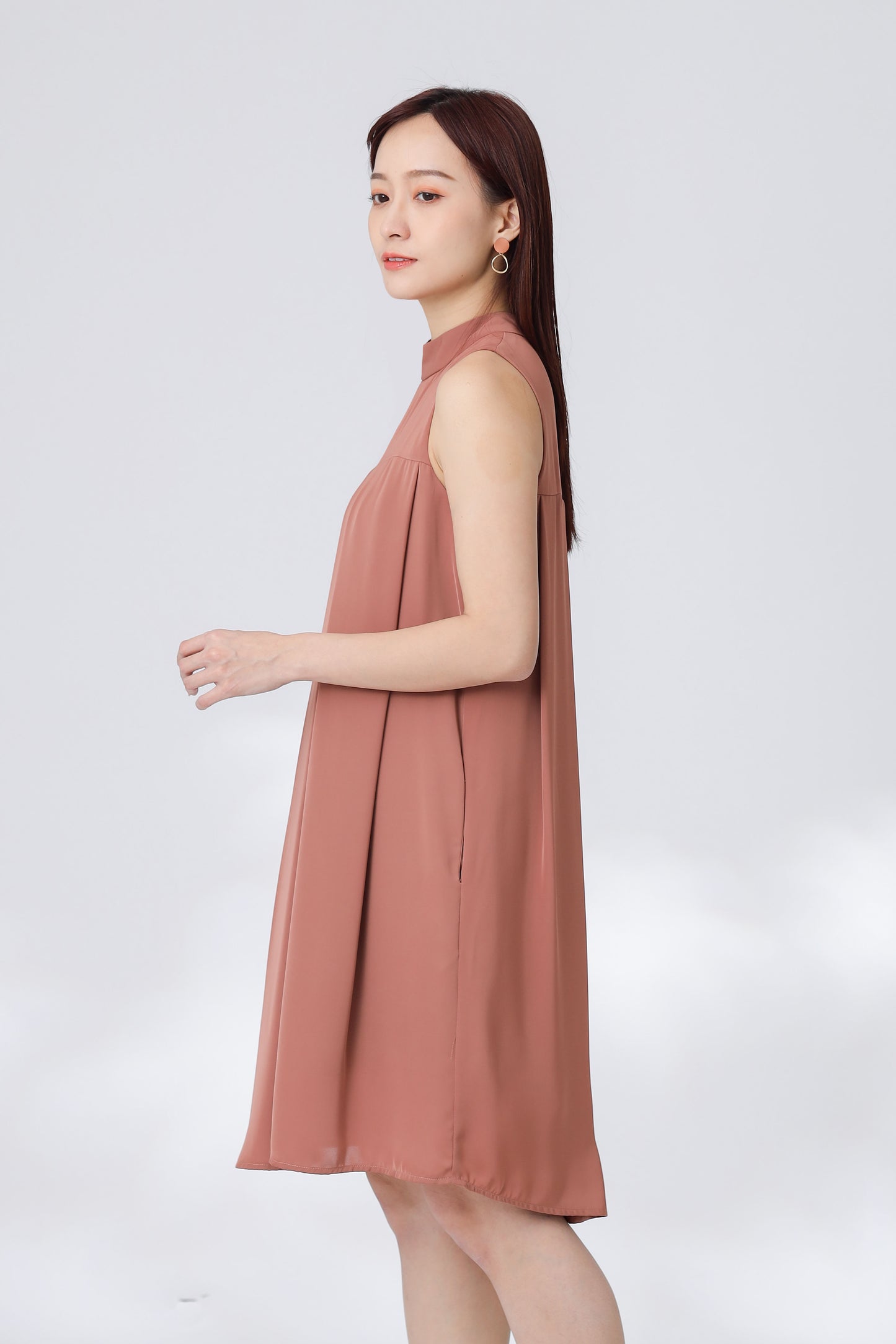 Shauna Babydoll Dress - Brown