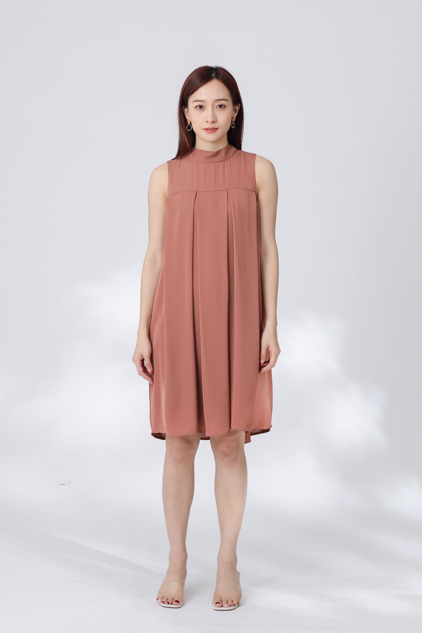 Shauna Babydoll Dress - Brown