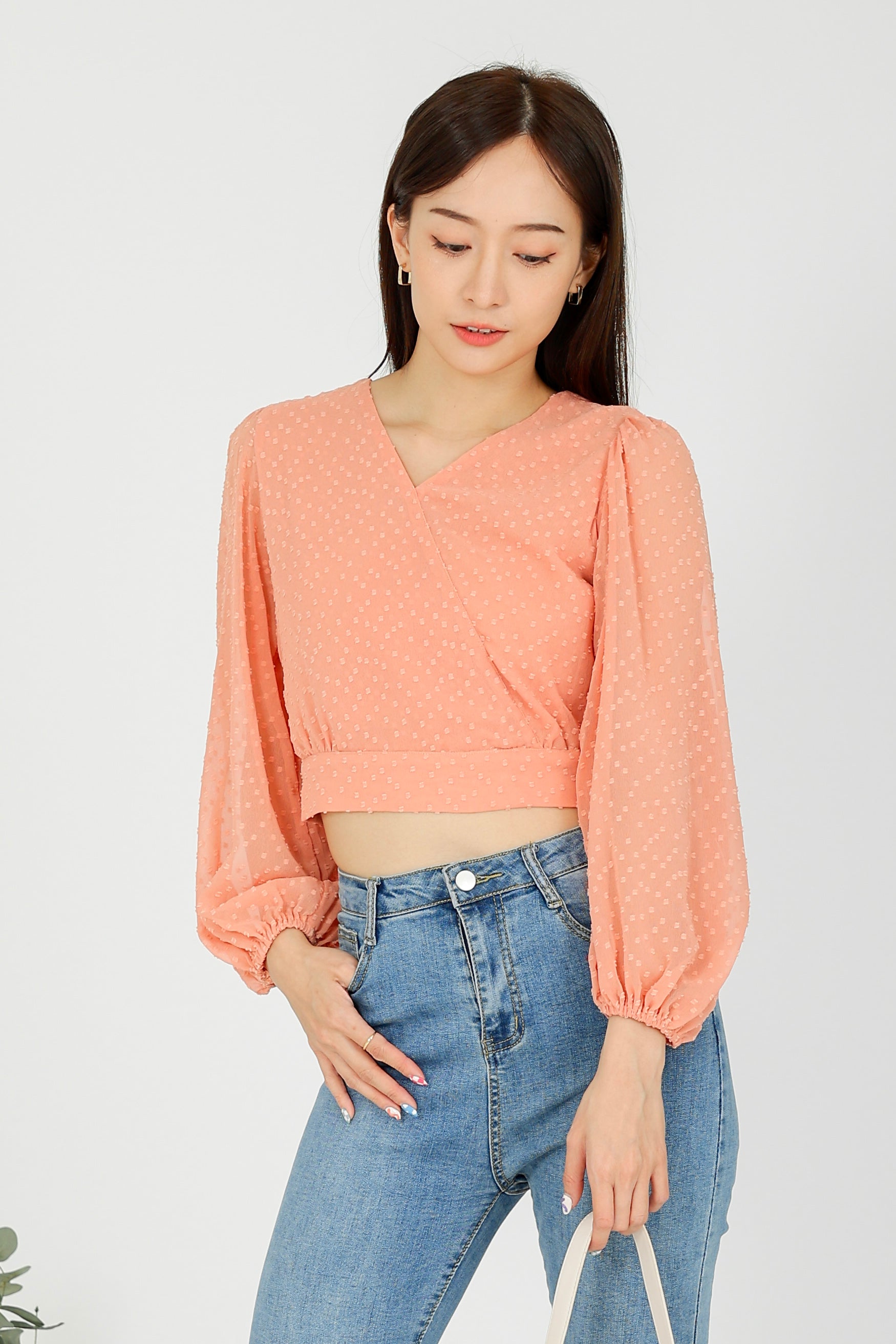 Suvi Textured Chiffon Top - Blush