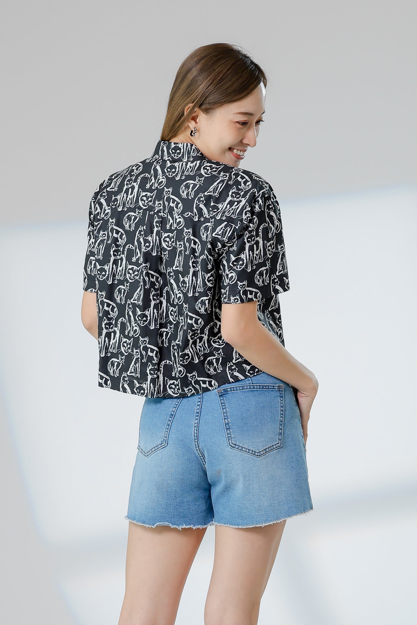 Tabitha Printed Shirt - Black
