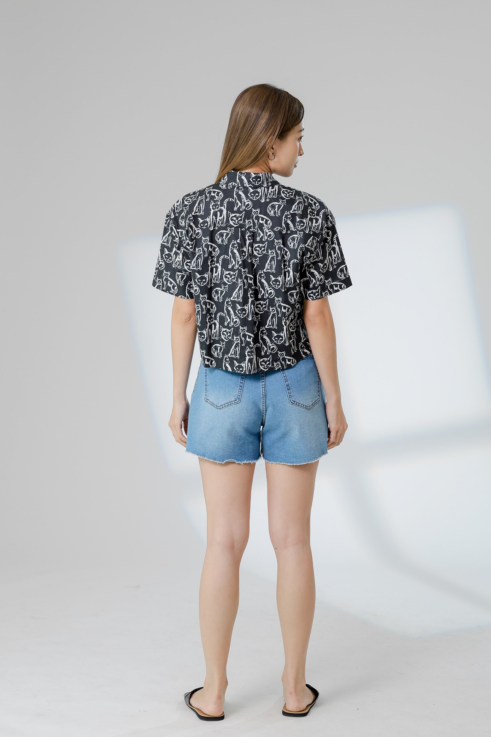 Tabitha Printed Shirt - Black