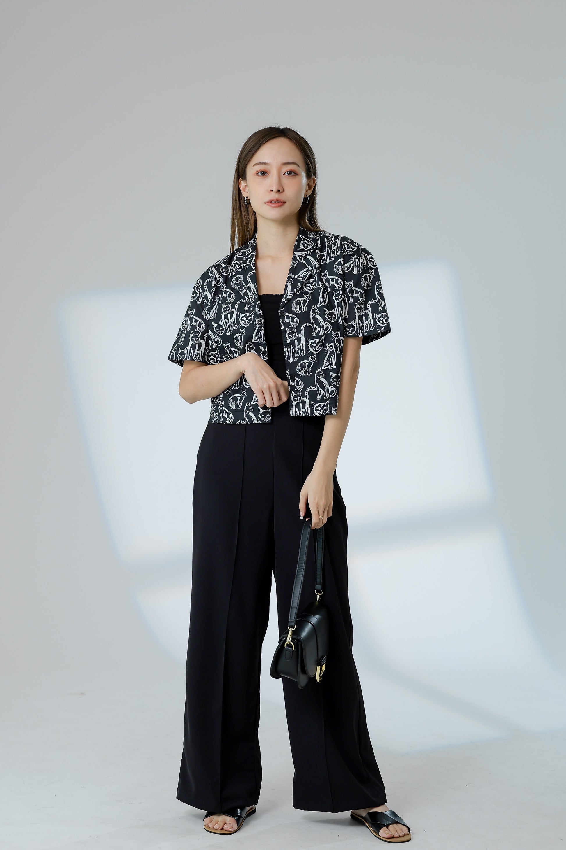 Tabitha Printed Shirt - Black