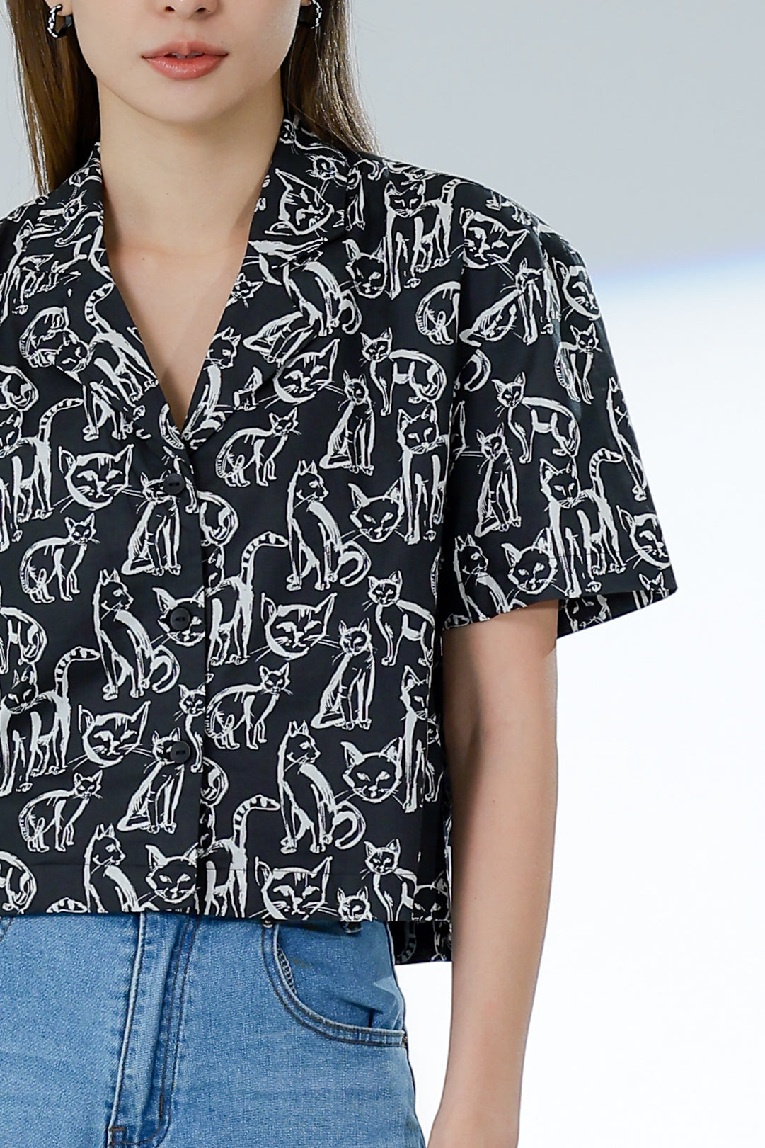 Tabitha Printed Shirt - Black