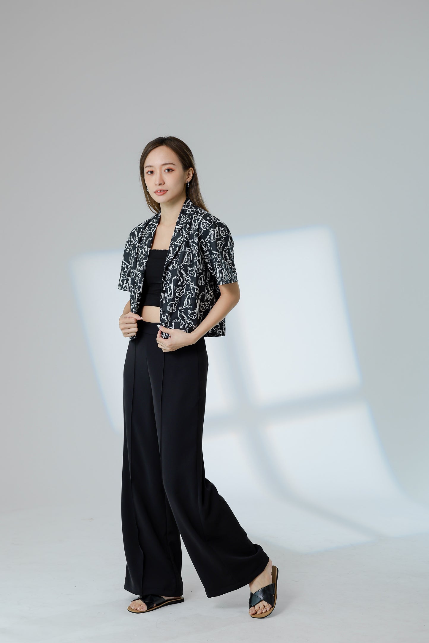 Tabitha Printed Shirt - Black