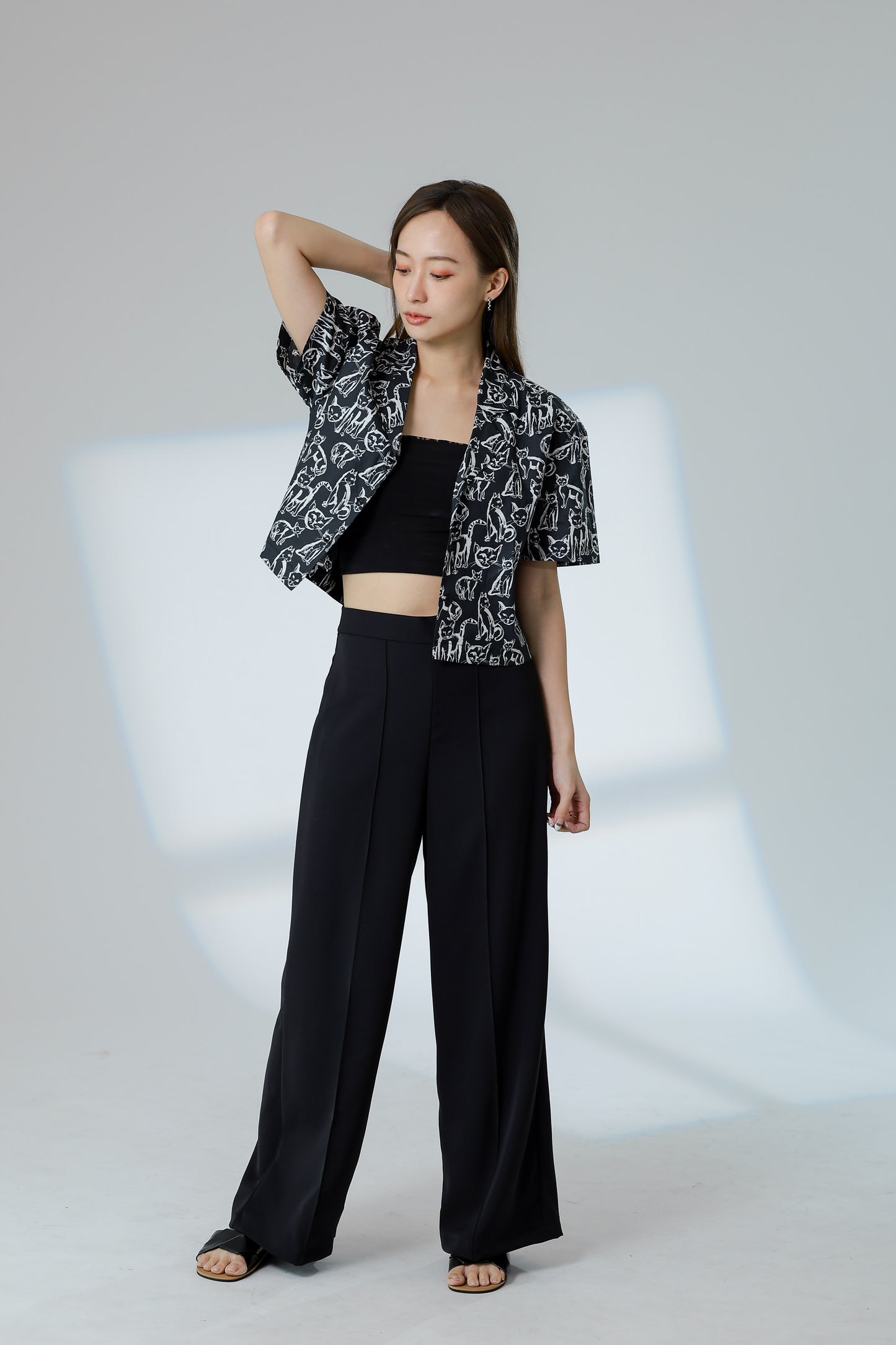 Tabitha Printed Shirt - Black