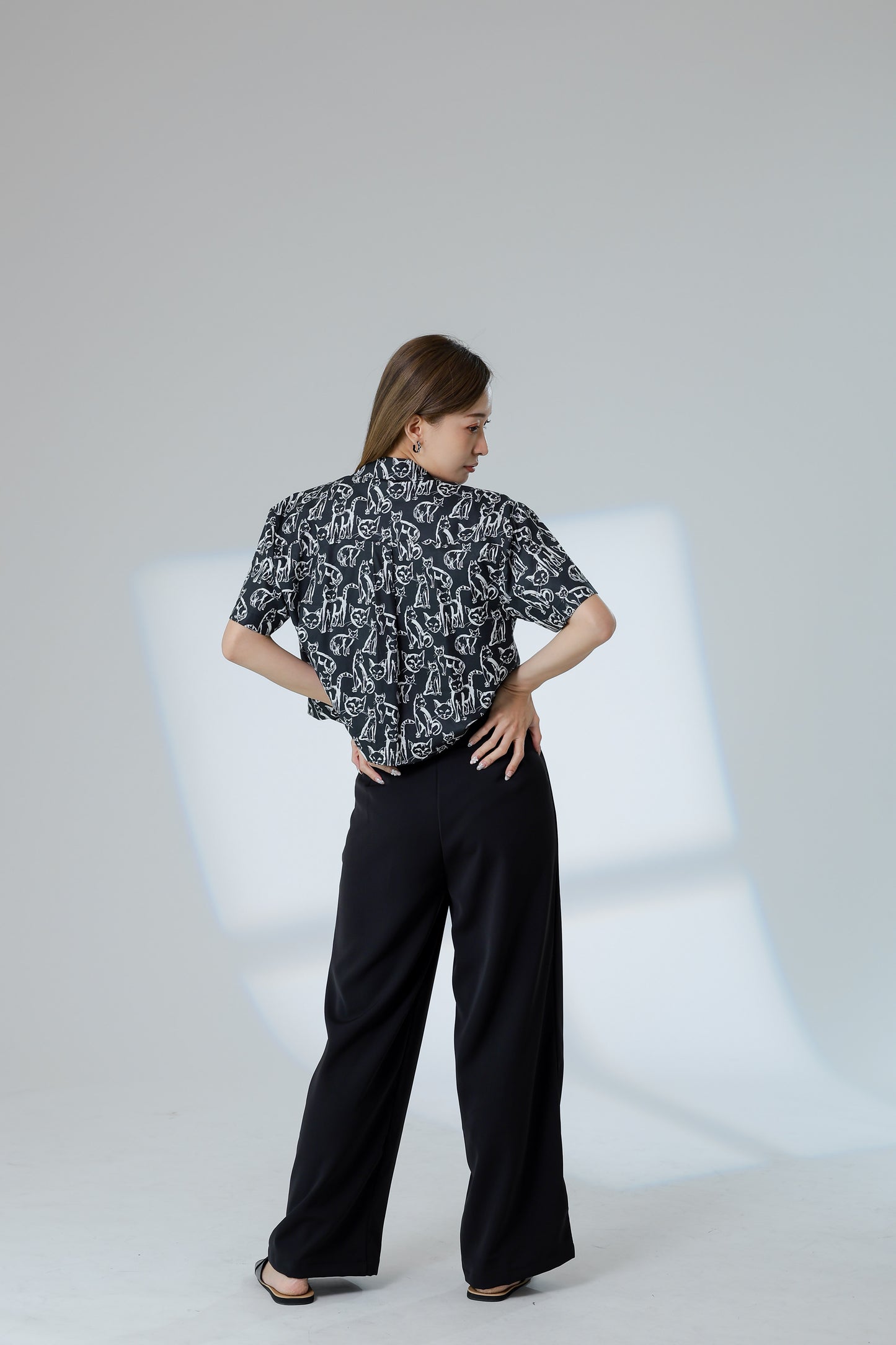 Tabitha Printed Shirt - Black
