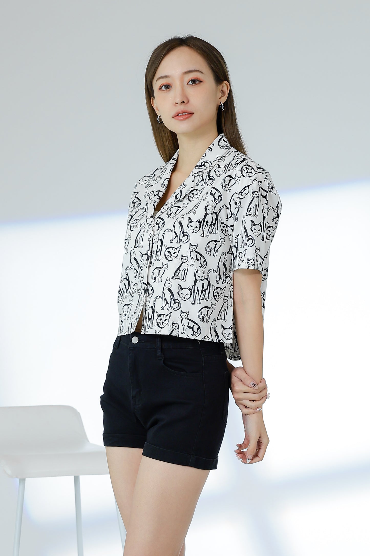 Tabitha Printed Shirt - Ivory