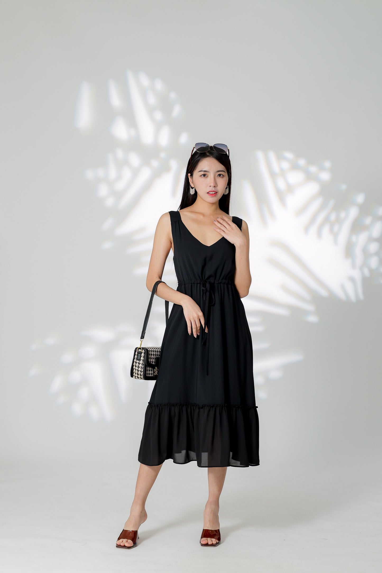 Talia Ruffles Hem Dress - Black