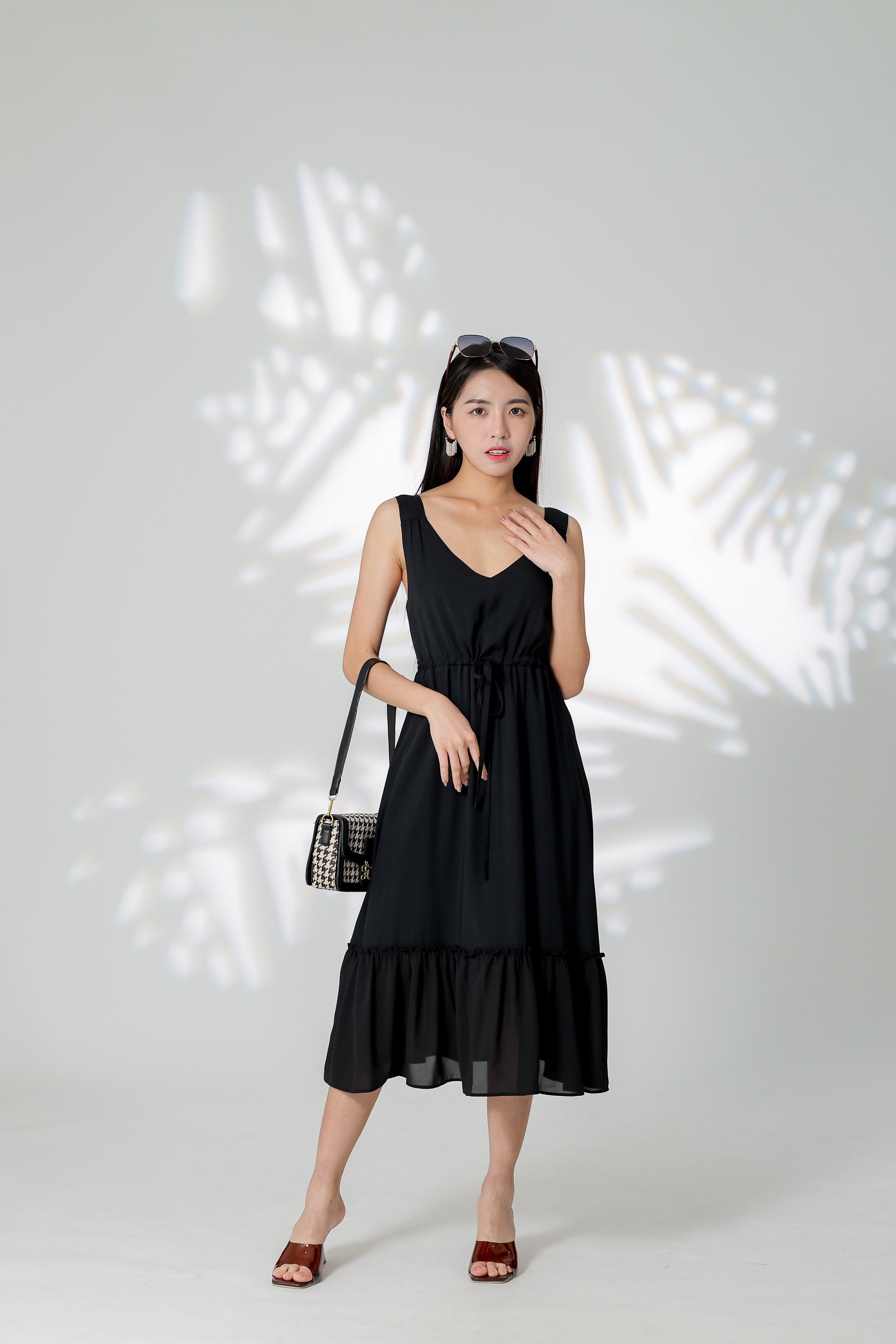 Talia Ruffles Hem Dress - Black