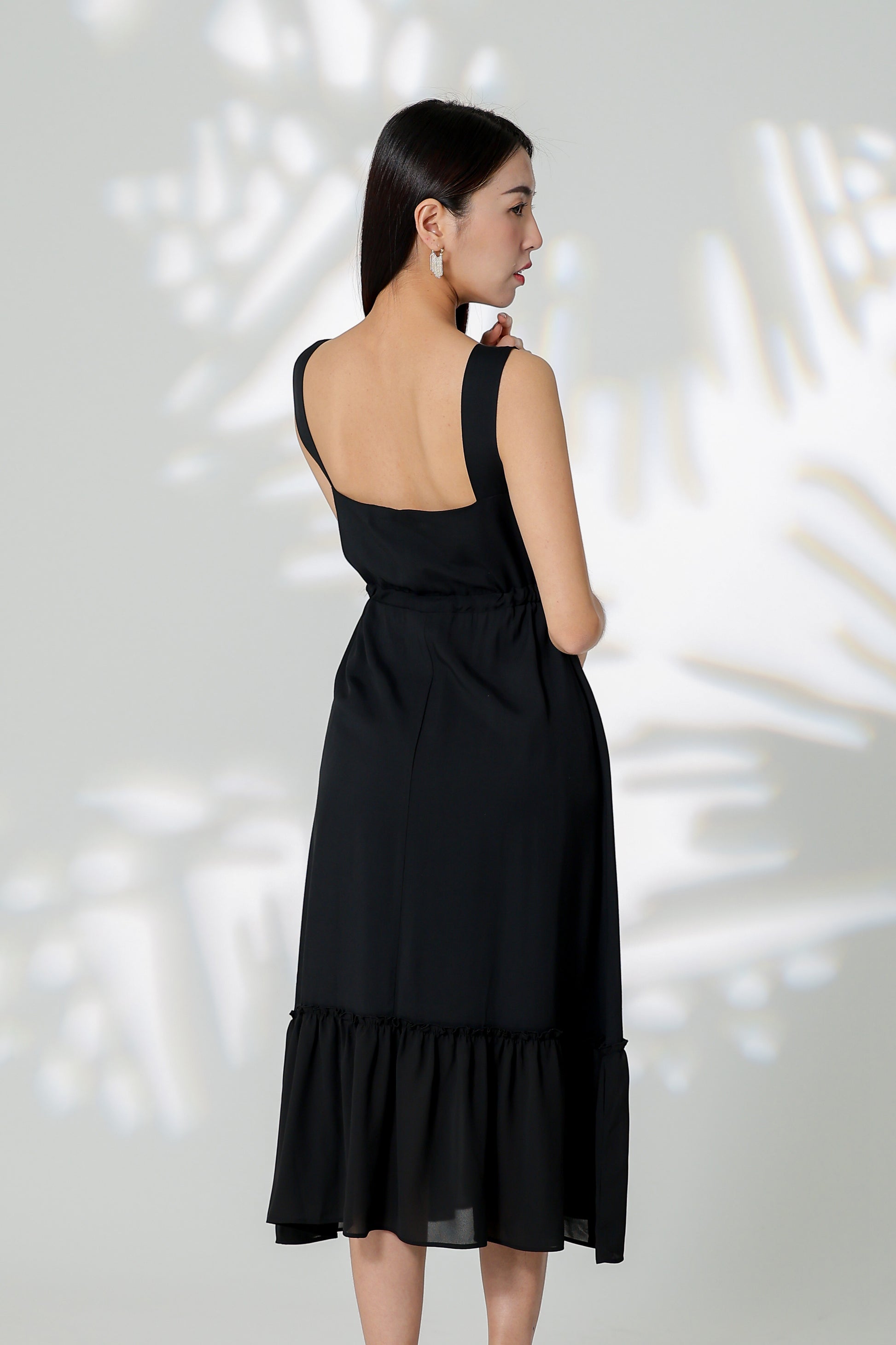 Talia Ruffles Hem Dress - Black