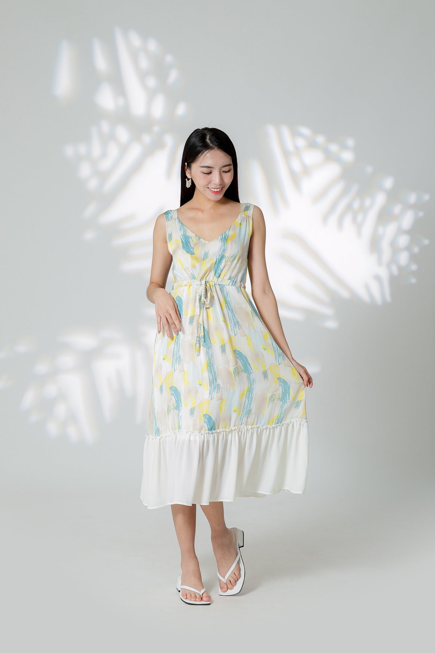 Talia Ruffles Hem Dress - Print
