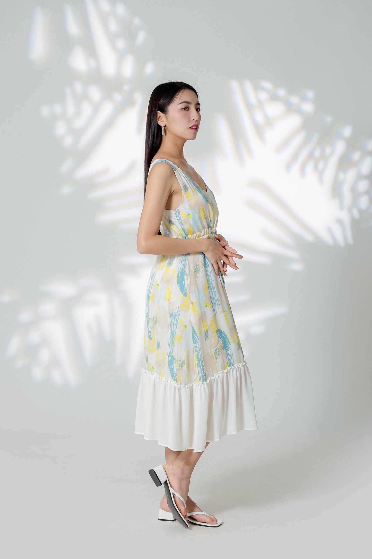 Talia Ruffles Hem Dress - Print