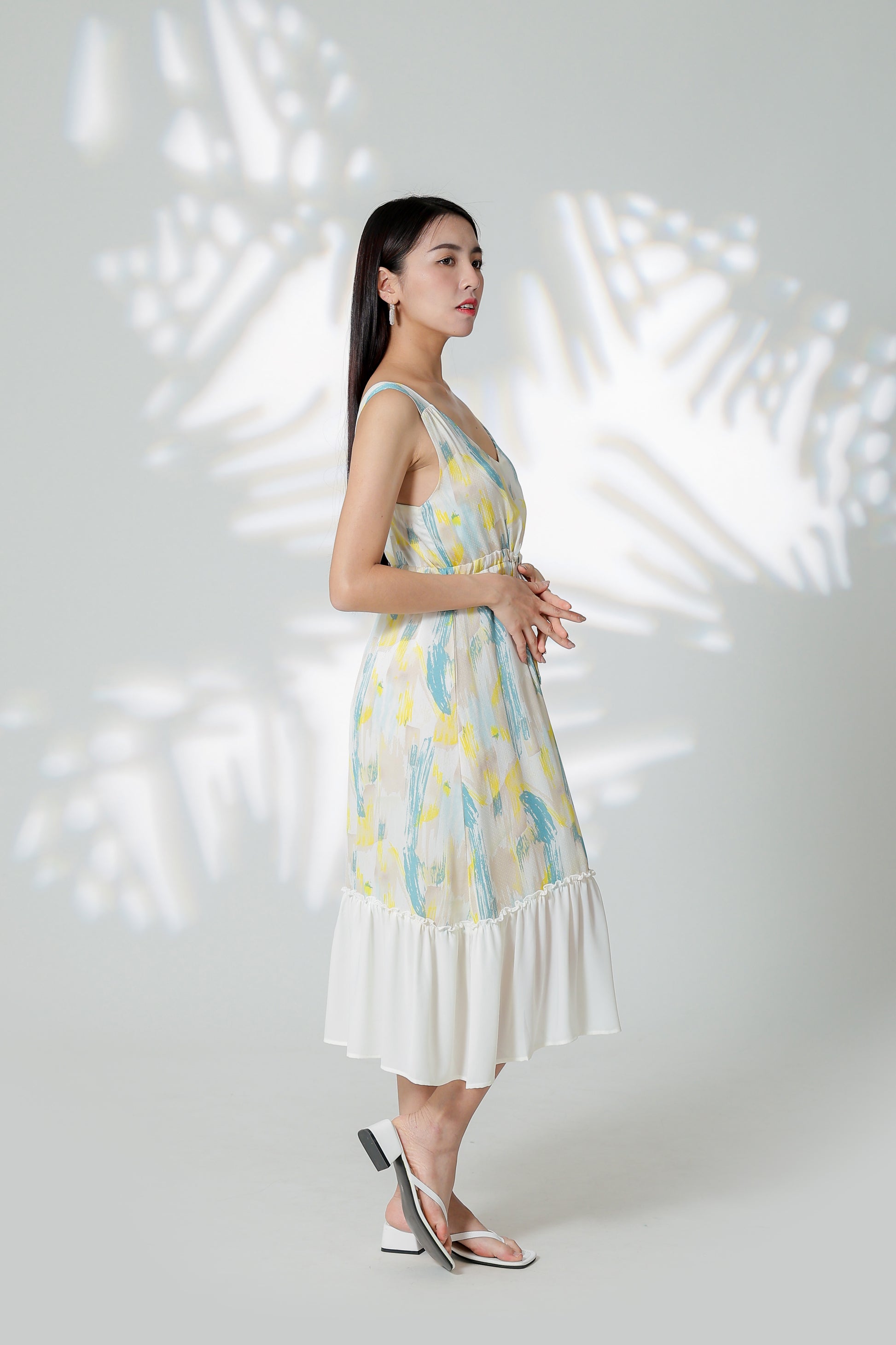 Talia Ruffles Hem Dress - Print