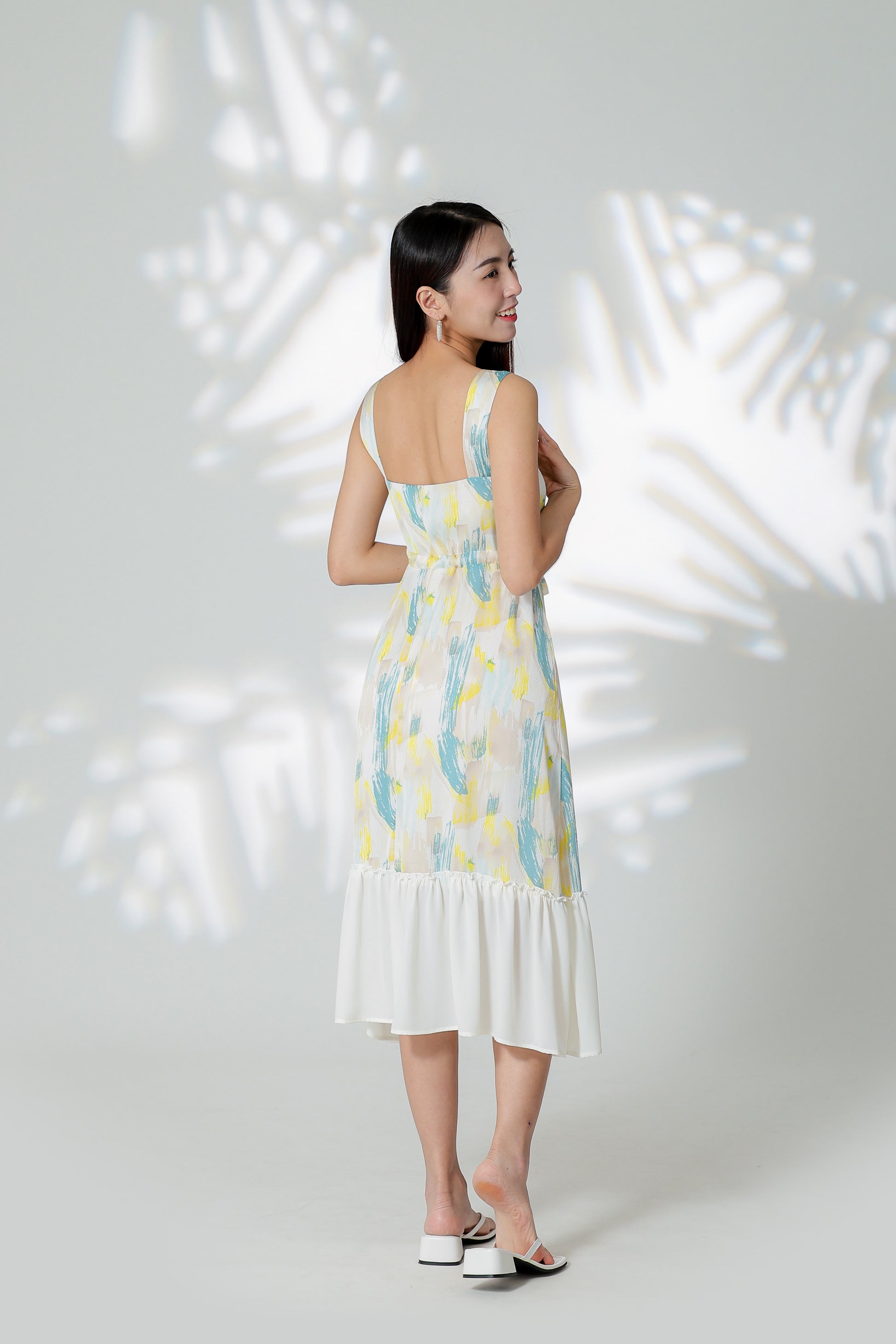 Talia Ruffles Hem Dress - Print