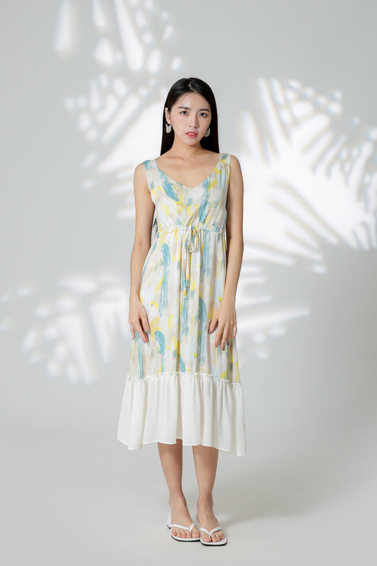 Talia Ruffles Hem Dress - Print
