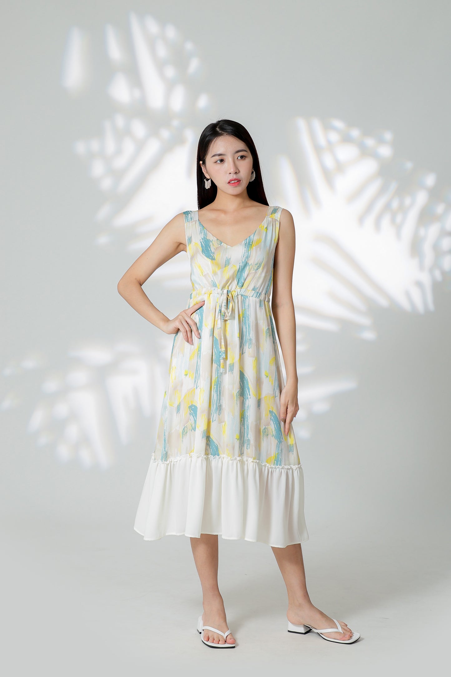 Talia Ruffles Hem Dress - Print