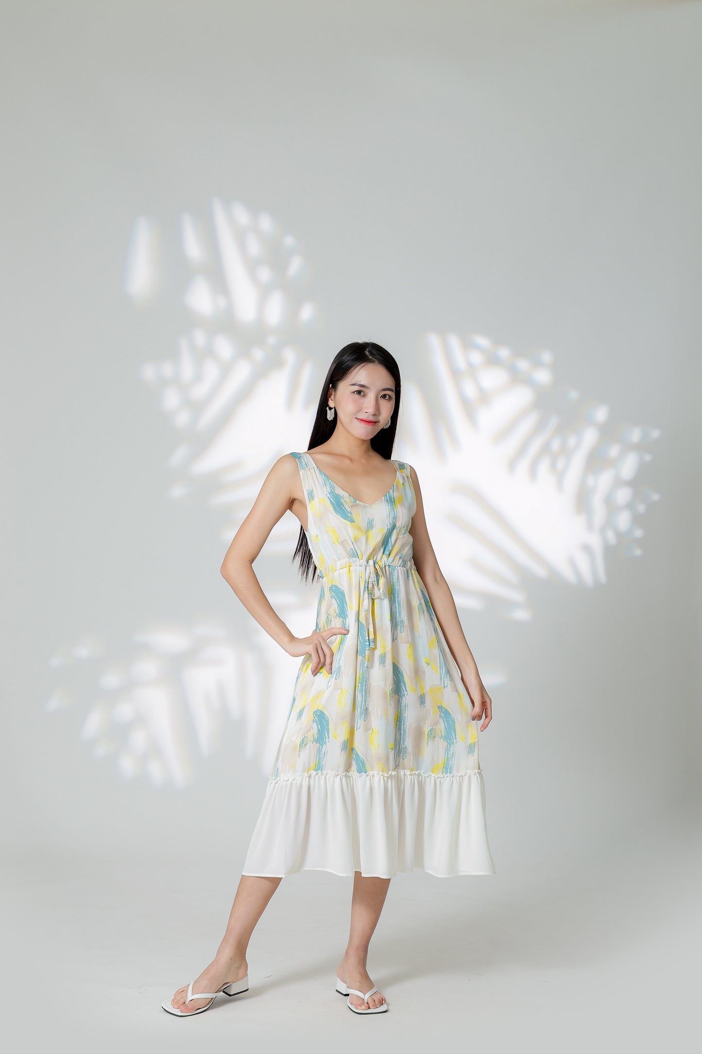 Talia Ruffles Hem Dress - Print