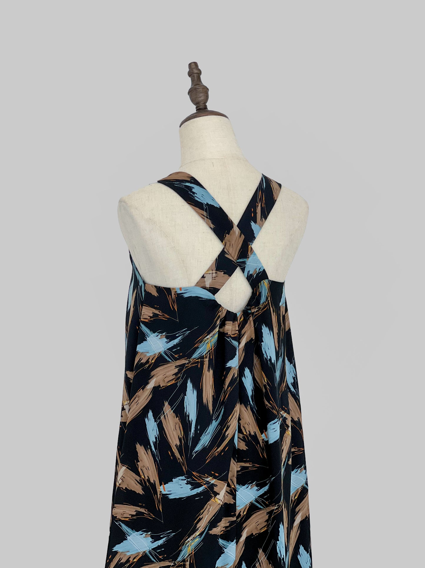 Verena Cross-Back Midi Dress - Black