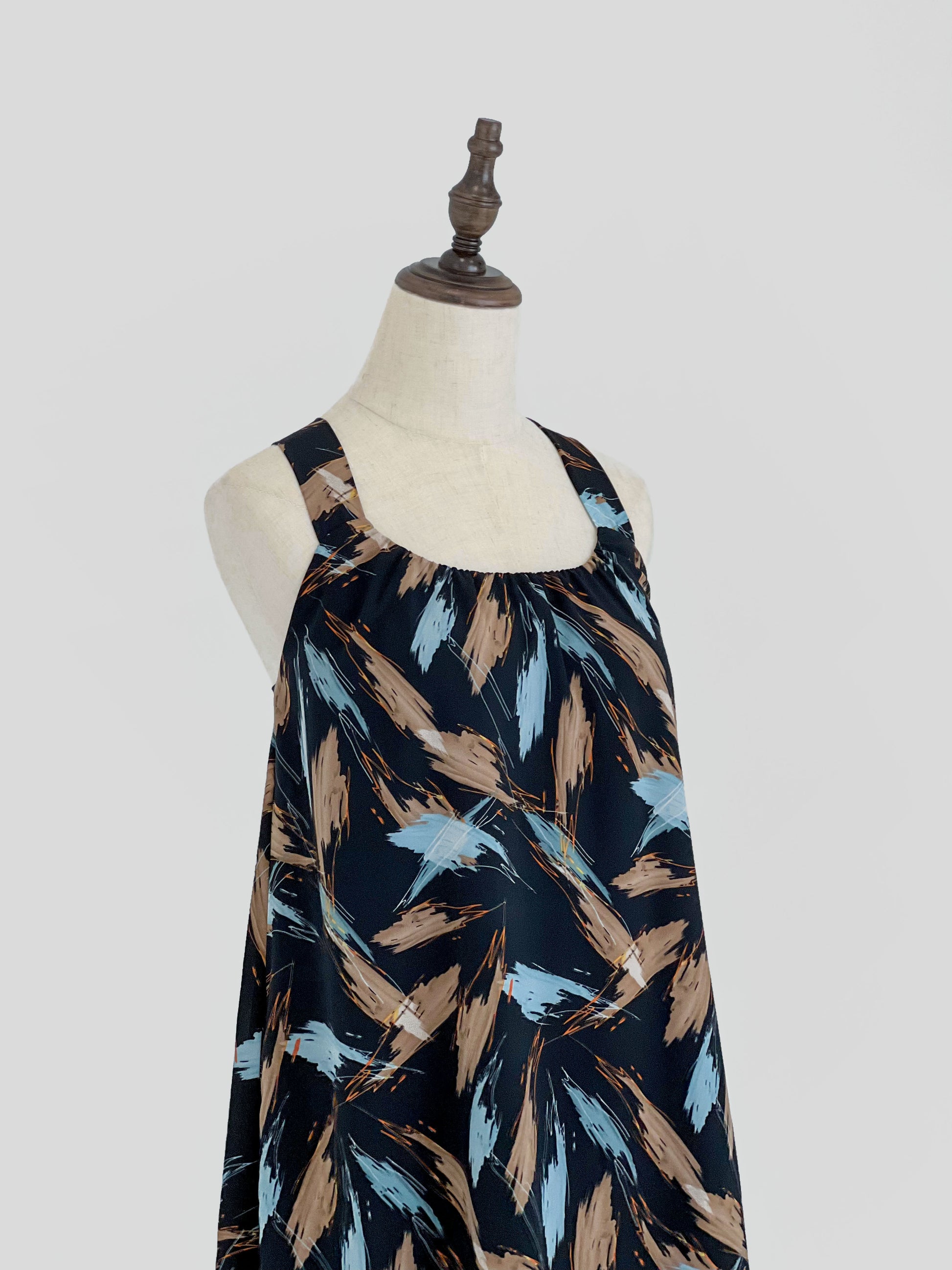 Verena Cross-Back Midi Dress - Black
