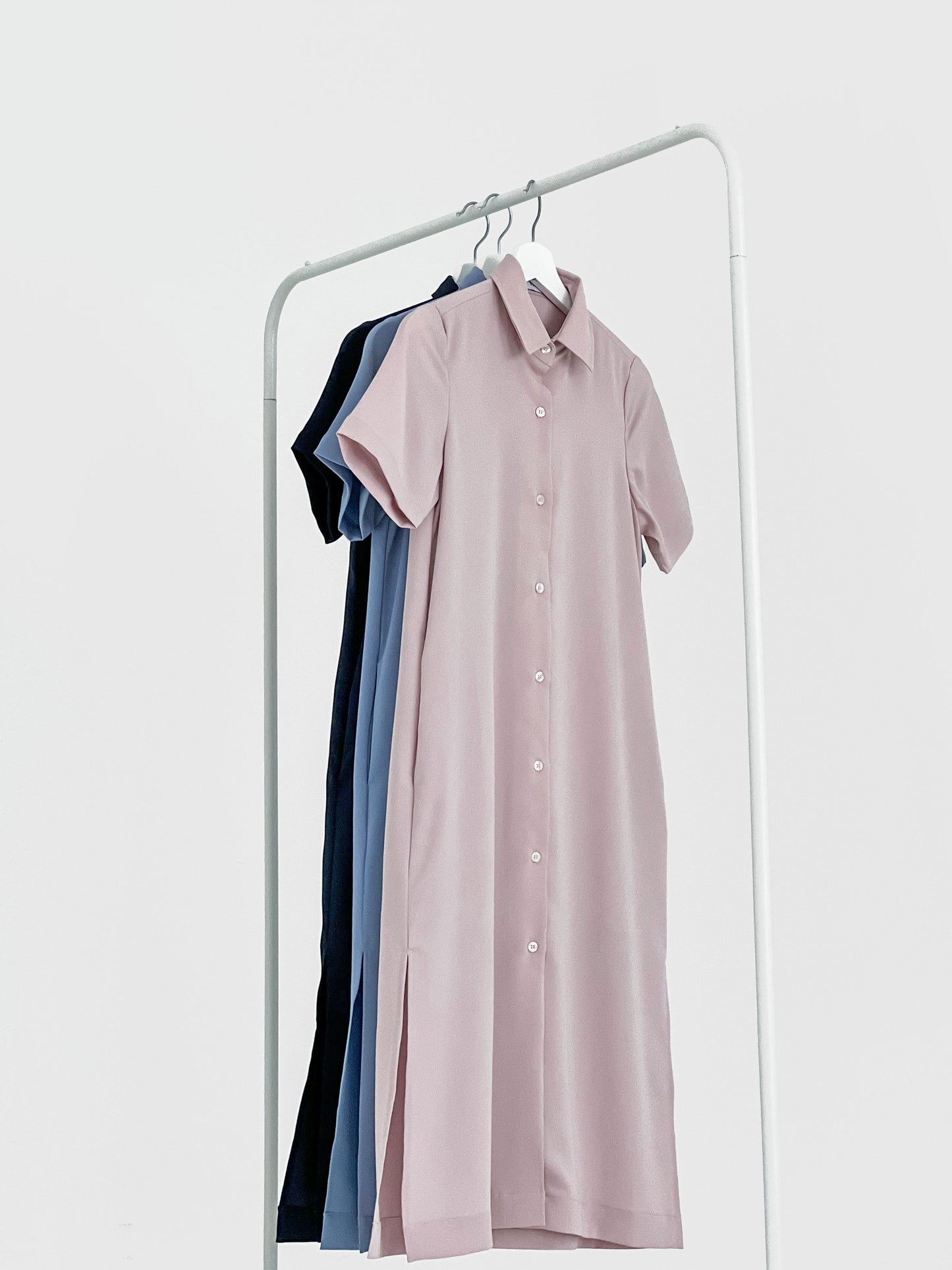 Vivian Collared Shirt Dress - Pink