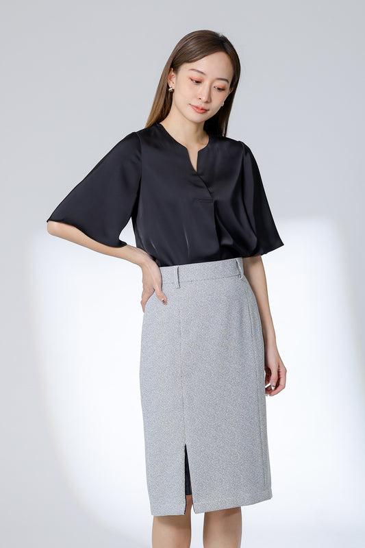 Wilma Satin Top - Black