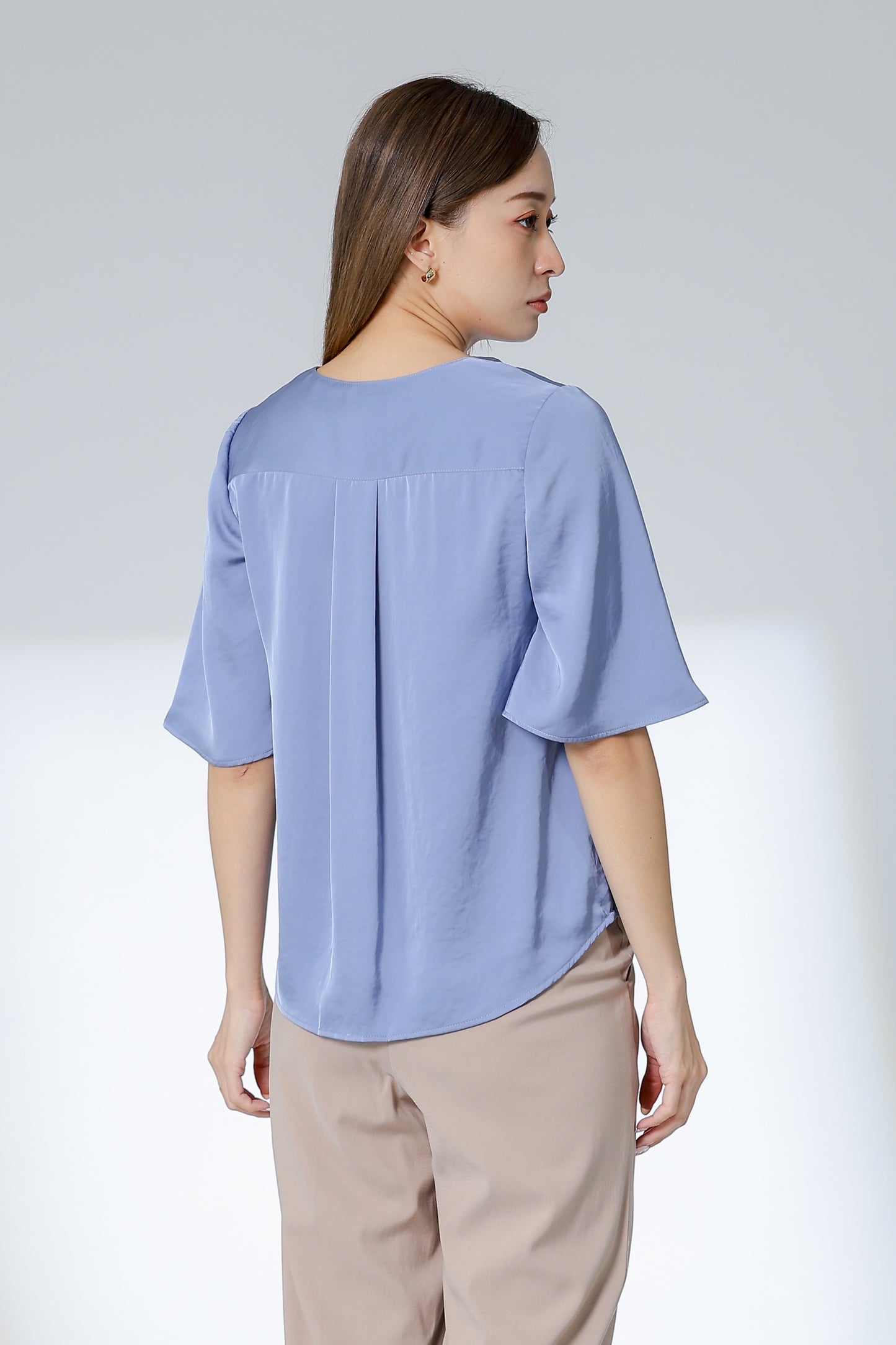 Wilma Satin Top - Blue