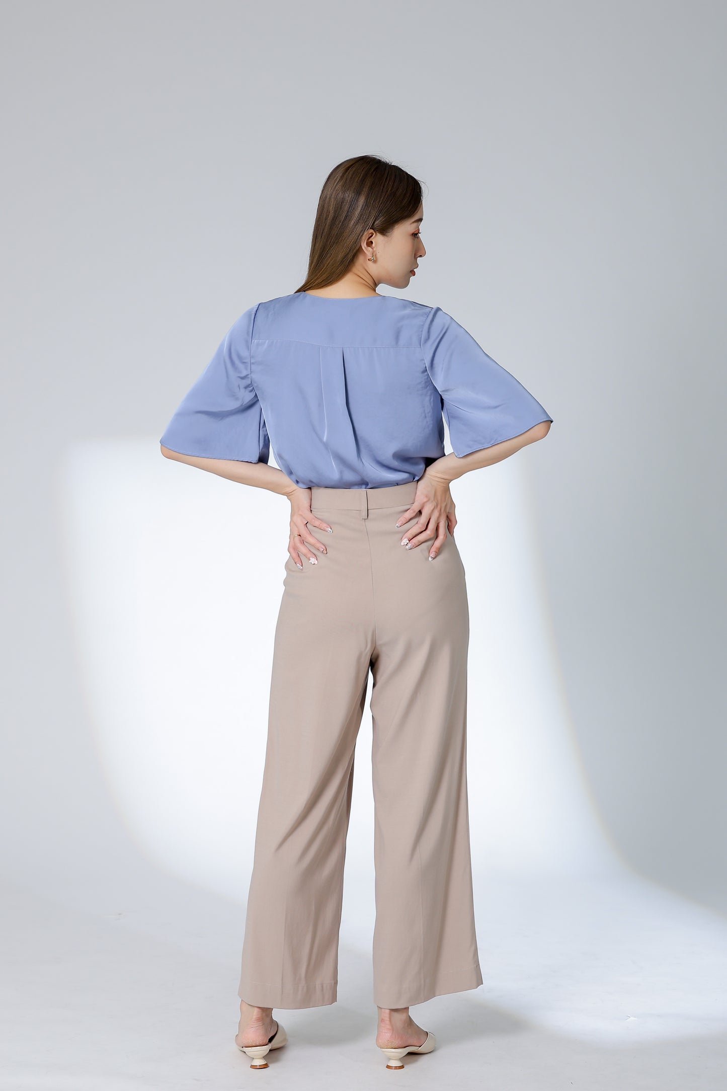 Wilma Satin Top - Blue