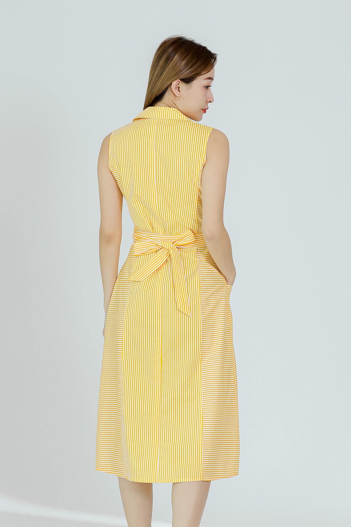 Yvonne Striped Shirt Dress - Yellow